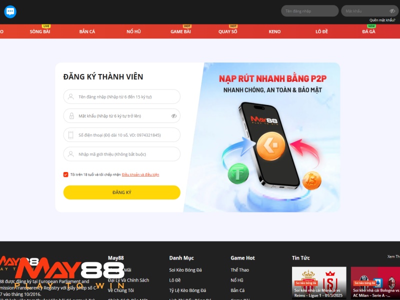 Chi tiết cách đăng ký May88 chi tiết nhất